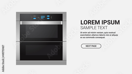 realistic kitchen stove front view of cooker with oven home appliance concept isolated copy space
