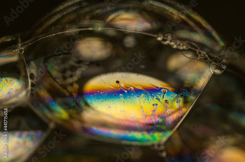 Magic macro world of soap bubbles