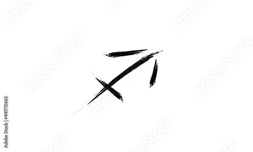 Hand drawn sagittarius zodiac illustration. Simple line sagittarius zodiac icon. Sagittarius vector symbol. Hand drawing sagittarius sign.eps 10