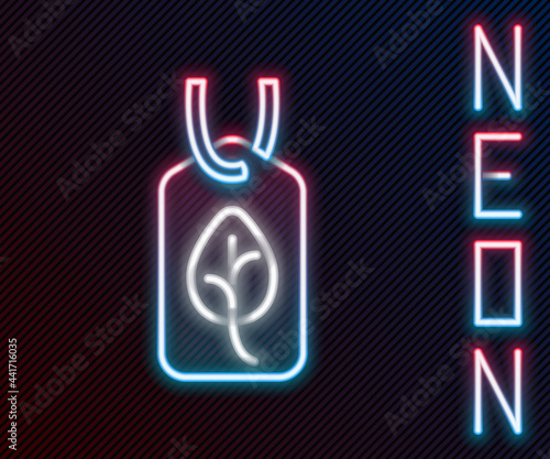 Glowing neon line Vegan food diet icon isolated on black background. Organic, bio, eco symbol. Vegan, no meat, lactose free, healthy, fresh and nonviolent food. Colorful outline concept. Vector