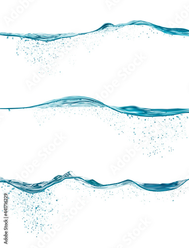 set of water waves. vector illustration
