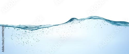wave water surface with bubbles. vector illustration