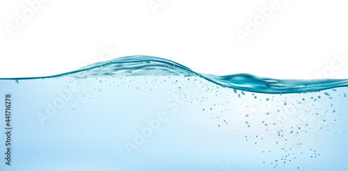 Wave with bubbles and depth on a white background. vector illustration