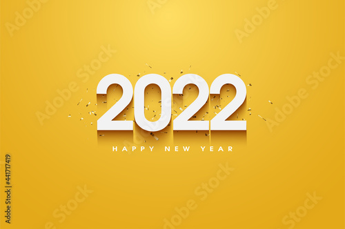 Happy new year 2022 background illustration.