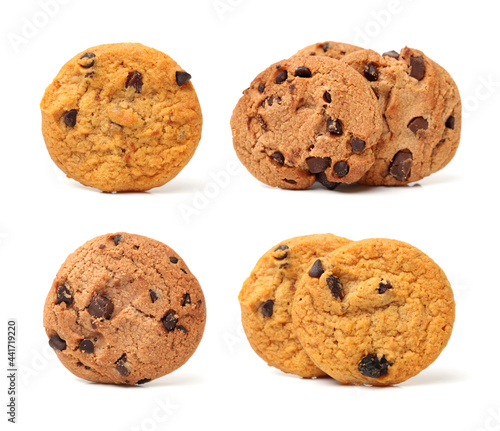 Cookie tower on white background