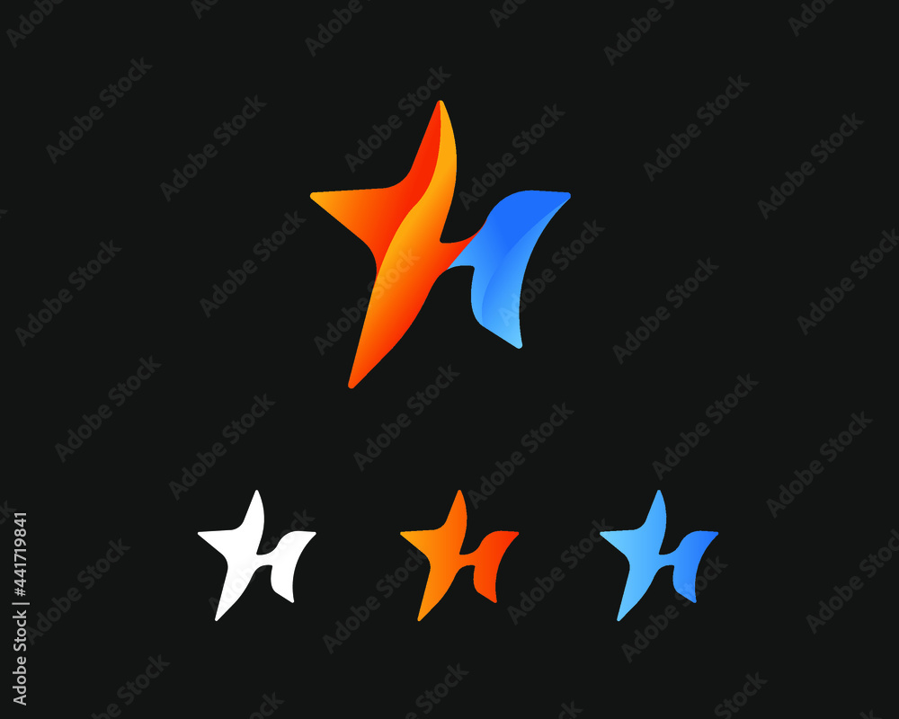 H star logo editable design
