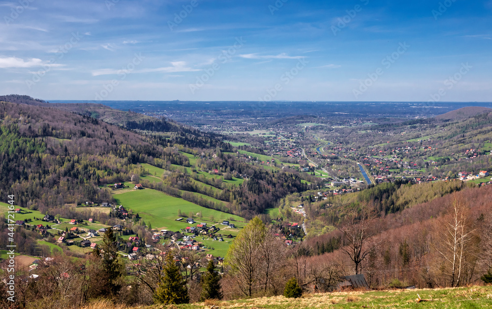 Mountain views from the peaks surrounding Brenna in the Silesian Beskid
