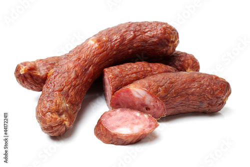  sausage on white background photo