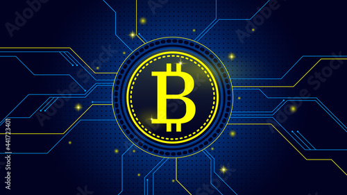 CryptoCurrency BlockChain Abstract Futuristic Background. Vector illustration