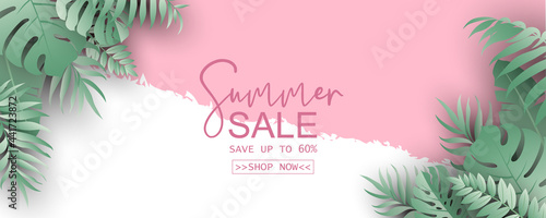 Summer banner template for advertising summer arrivals collection or seasonal sales promotion