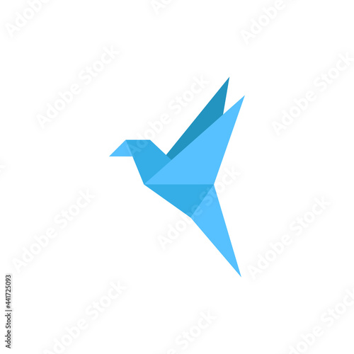bird origami logo icon design template