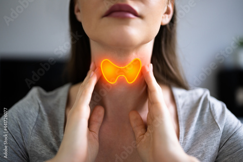 Thyroid Gland Salivary Disease. Woman photo