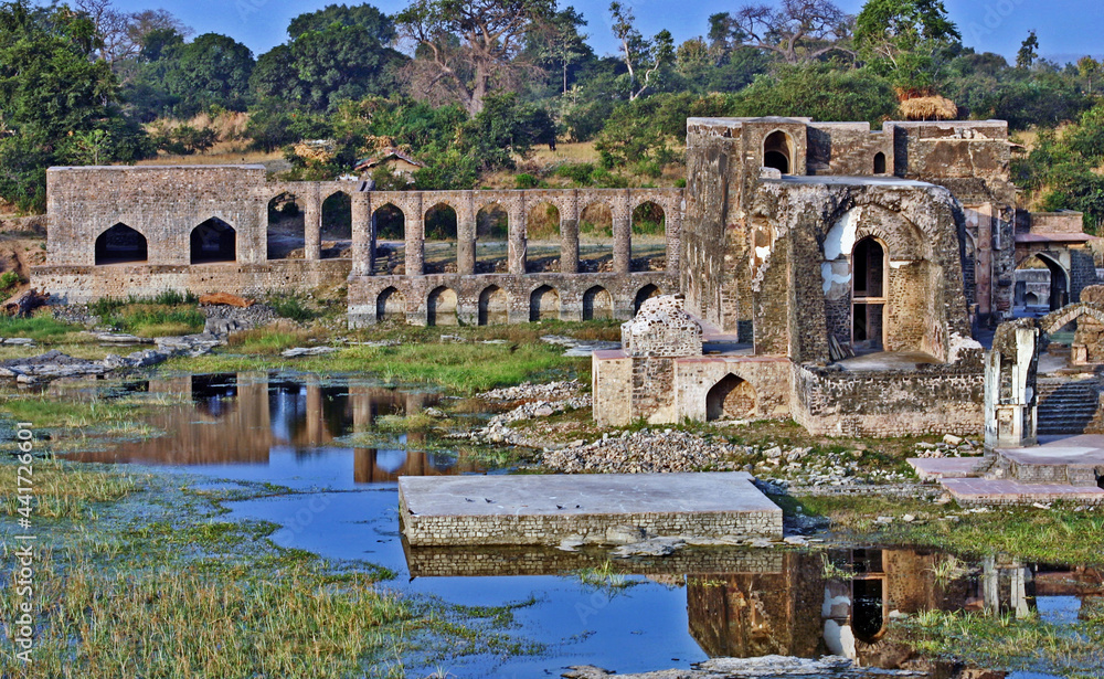 Fototapeta premium Ancient ruins of Mandu City dating to Sixth Century in Madhya Pradesh, India