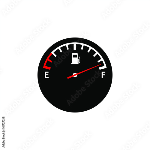 Fuel indicators gas meter with blank screen. Gauge vector tank full icon on white background. color editable