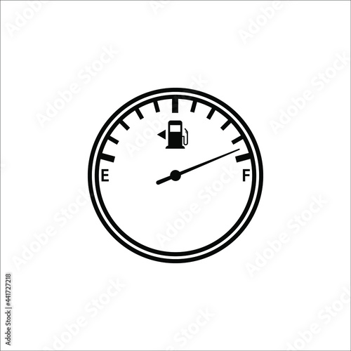 Fuel indicators gas meter with blank screen. Gauge vector tank full icon on white background. color editable