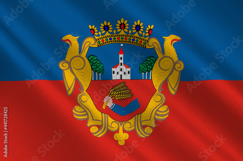 Flag of Nyiregyhaza in Szabolcs-Szatmar-Bereg County of Hungary photo