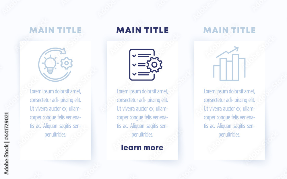 Fototapeta premium Business infographics template with line icons, vector