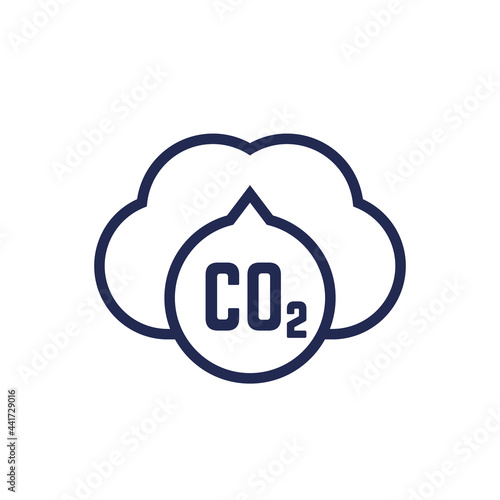 co2 gas and carbon emissions vector icon
