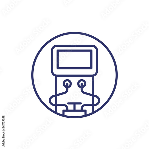 dialysis, hemodialysis machine line icon on white