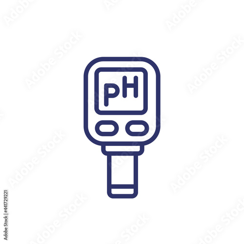 ph meter line icon on white