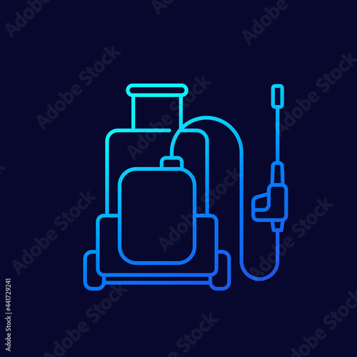 pressure washer and cleaning line icon