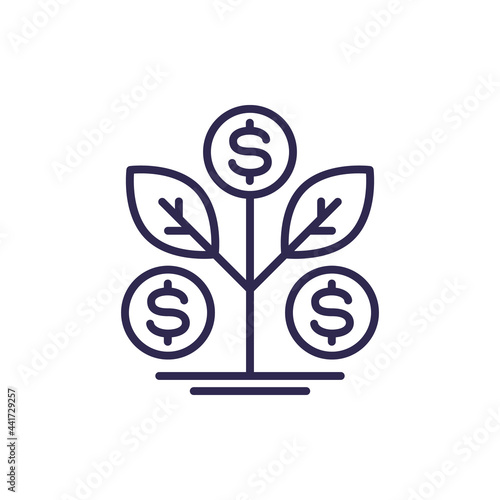 Passive income and growing money line icon