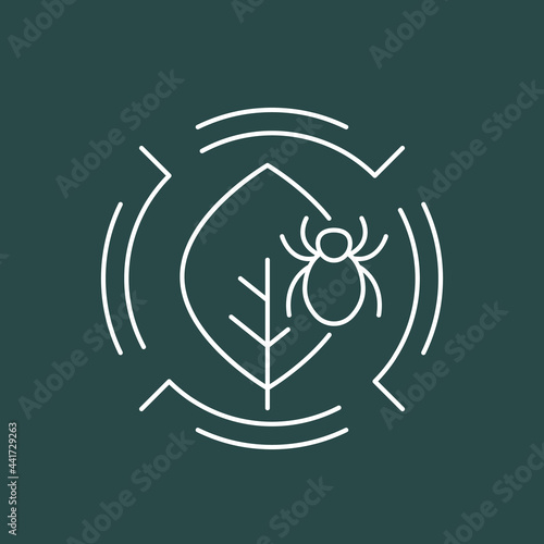 pest on a plant line vector icon