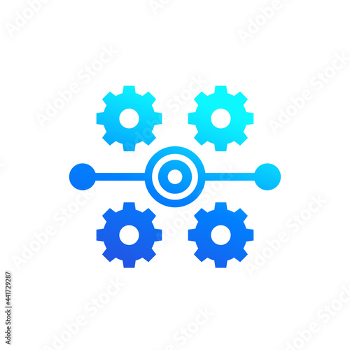 streamline process icon on white