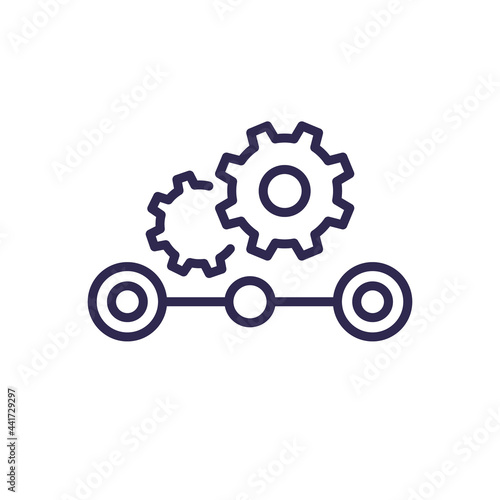 streamline process line icon on white
