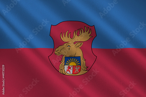 Flag of Jelgava in Selonia in Latvia photo