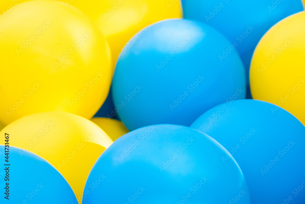 colorful balloons background - blue and yellow colorful balloons background - blue and yellow
