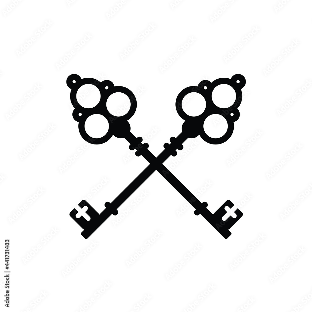 crossed old key real estate property logo design vector crossed old key real estate property logo design vector
