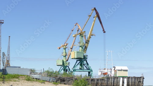 naryan-mar. Nenets Autonomous Okrug. Russia. 06.26.2021. summer navigation on the Pechora river 