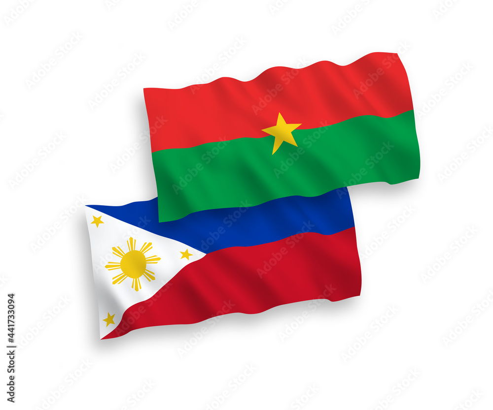 Flags of Burkina Faso and Philippines on a white background Flags of Burkina Faso and Philippines on a white background