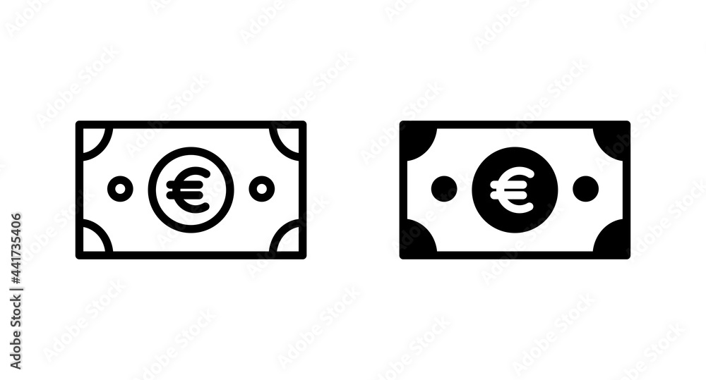 euro money icon vector for computer, web and mobile app euro money icon vector for computer, web and mobile app