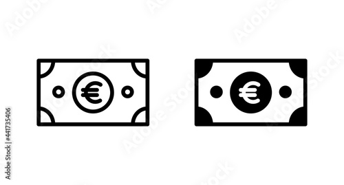euro money icon vector for computer, web and mobile app 