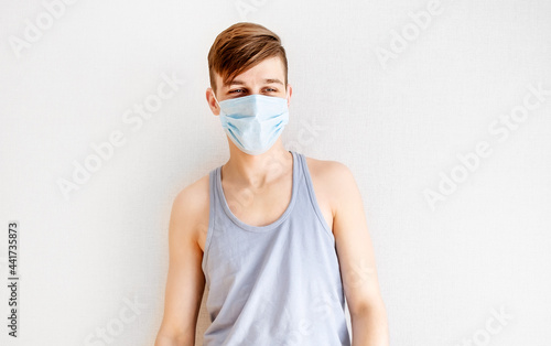 Young Man in a Flu Mask