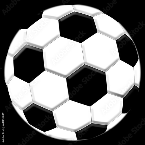 Classic soccer ball on black background. for sporting events