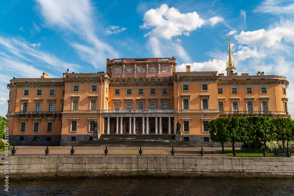 Russia. Saint-Petersburg. June 5, 2021. Mikhailovsky, also known as the Engineering Castle , is the former palace of Emperor Paul I in the center of St. Petersburg.