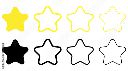 Star icons set. Vector illustration, isolated on white background
