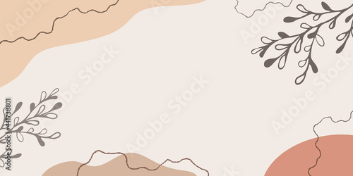Vector abstract brown background with branch and spots and strokes. Design for banners, covers, prints.