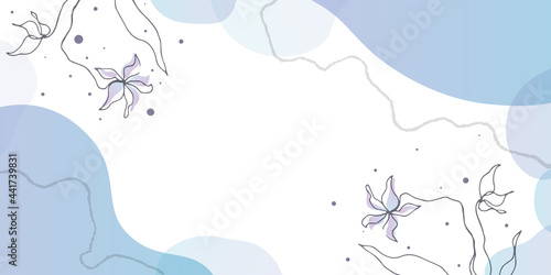 Vector flower blue background with abstract shapes. Design for prints, covers, banners.