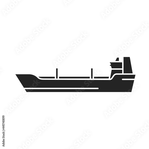 oil tanker ship icon. oil industry and fuel transportation symbol. isolated vector image