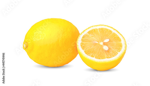  lemon fruit isolated on white background.
