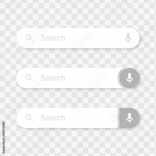 search bar template, Set of search boxes ui design element for web site or browsers, search button for website decoration and application design