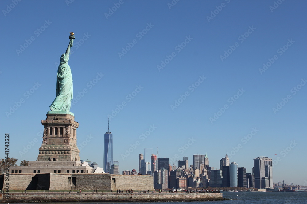 The Statue of Liberty in New York, sunny day The Statue of Liberty in New York, sunny day