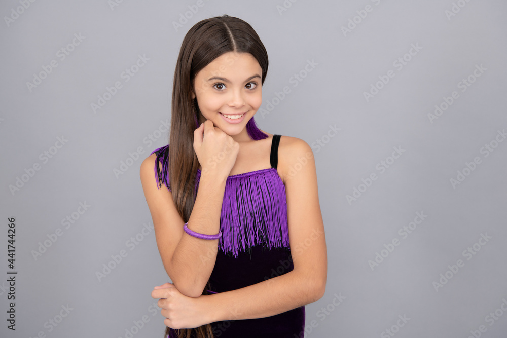 Fashionable girl wear stylish dress with fashion look grey background, chic Fashionable girl wear stylish dress with fashion look grey background, chic