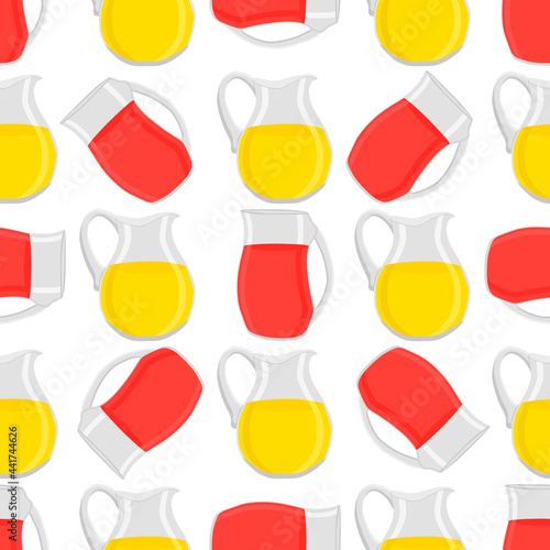Illustration on theme big colored lemonade in glass jug