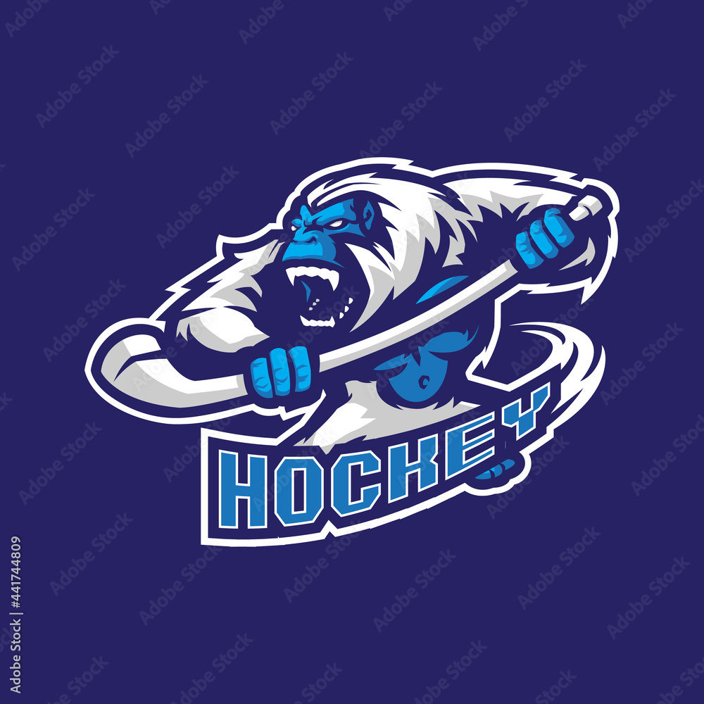 Yeti mascot logo design vector with modern illustration concept style