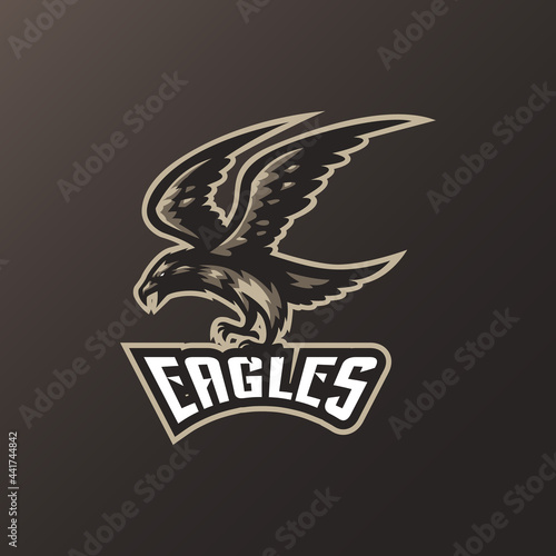 Eagle mascot logo design vector with modern illustration concept style for badge, emblem and t shirt printing. Eagle illustration for sport and esport team.